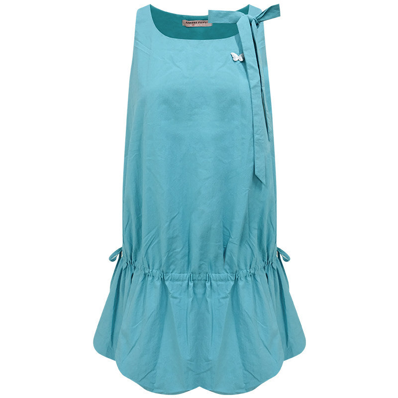 Retro Lace-Up Floral Hem Cami Dress | evening warm ambience styling