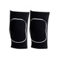 Black with white edge dance knee pads with sponge pad, pair on white background, size L variant