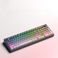 F99 black keyboard with pink gradient keycaps and colorful RGB backlight