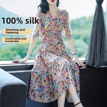Printed Floral Silk Midi Dress