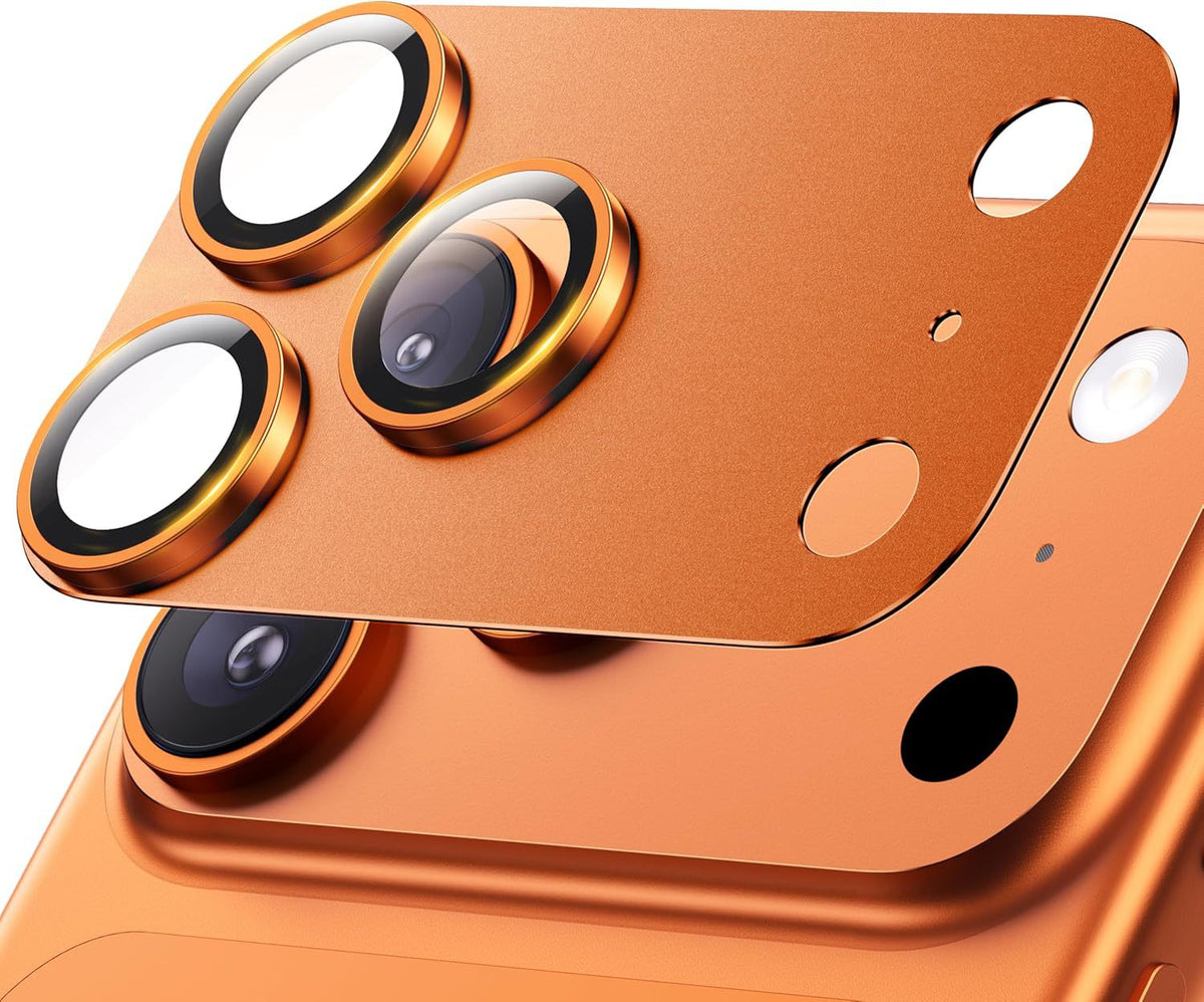 Close view of the tempered glass rings that sit over each camera lens