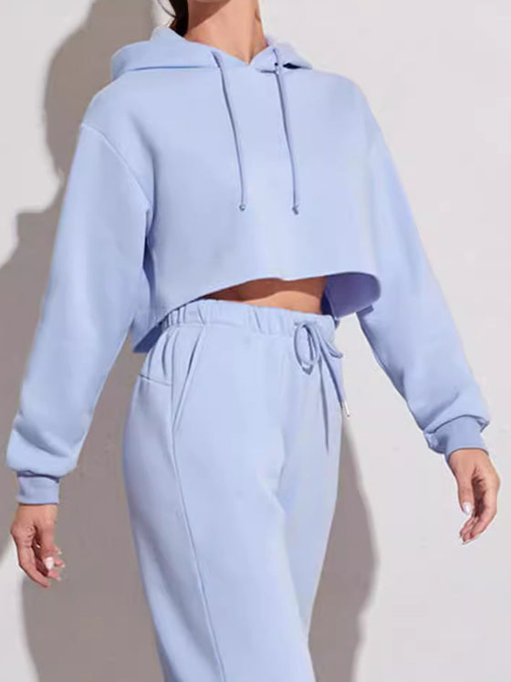 Cropped Hoodie Jogger Lounge Set