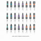 Maker chart of the twenty four bits with SL, PH, PZ, Torx and hex designations printed under each