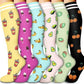 Multipack of knee high compression socks in mixed colours and prints