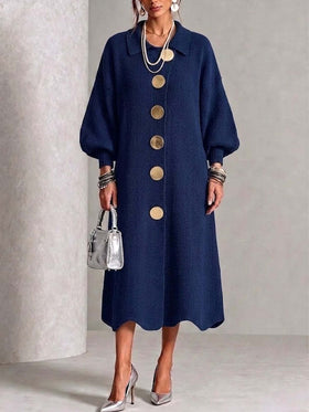 Womens Polo Collar Knit Dress