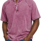 Men's Washed Denim Short Sleeve Henley Shirt