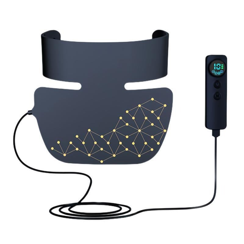 Red light neck collar shown beside everyday items as a size and context reference