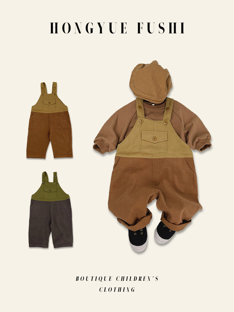 Children's Cotton Suspenders Overalls | lifestyle in use scene