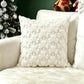 Plush carved cushion cover with a star motif carved into the short plush pile, view 17