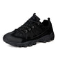 Breathable mesh hiking shoe with a rugged lugged grip outsole
