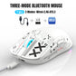 White T90 gaming mouse with a braided Type-C cable and the three connection modes listed above, Water Transfer White option