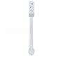 Slim white power extender with a socket block on top and a wall plug base at the bottom