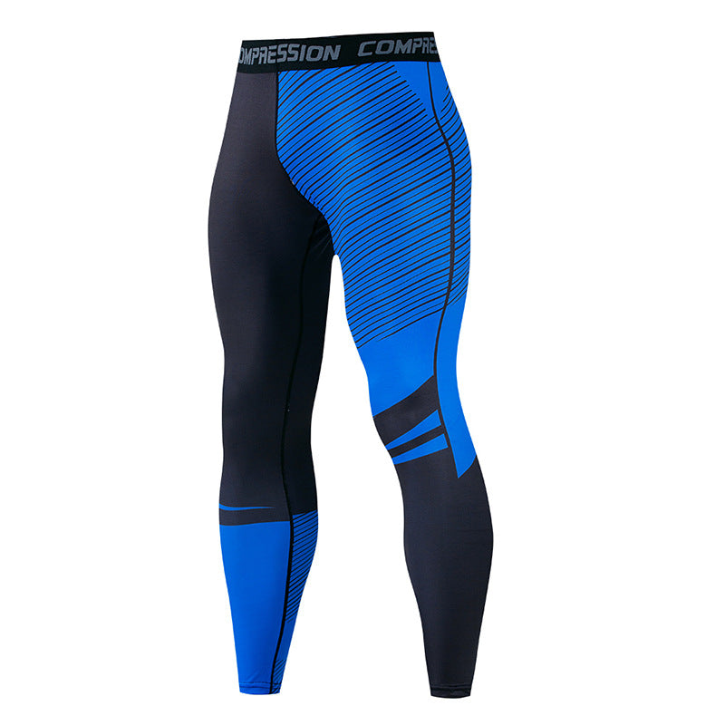 Mens quick dry printed compression legging printed edge to edge in a digital pattern