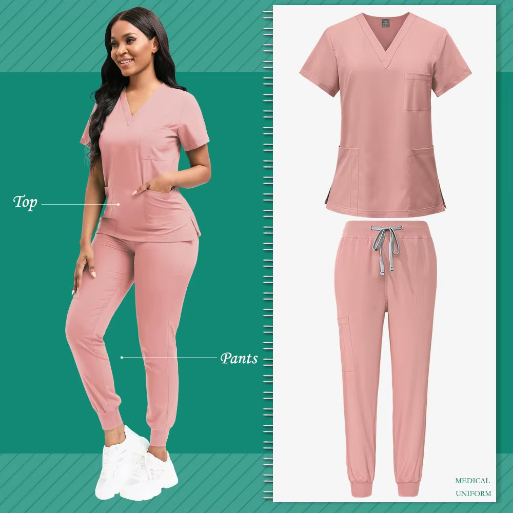 Scrubs Women Beauty SPA Uniform Pet Clinic Store Veterinary Dentistry Work Clothes Set High-Quality Medical Nurse Uniform Unisex