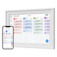 Touchscreen family calendar displaying schedule columns for each household member