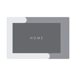 Grey rectangular quick dry bath mat with a flat surface and a HOME print