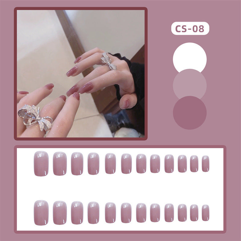 CS01-40 Wearing Nail Art Finished Nail Pieces Long Frosted Nail Pieces | in context home setting