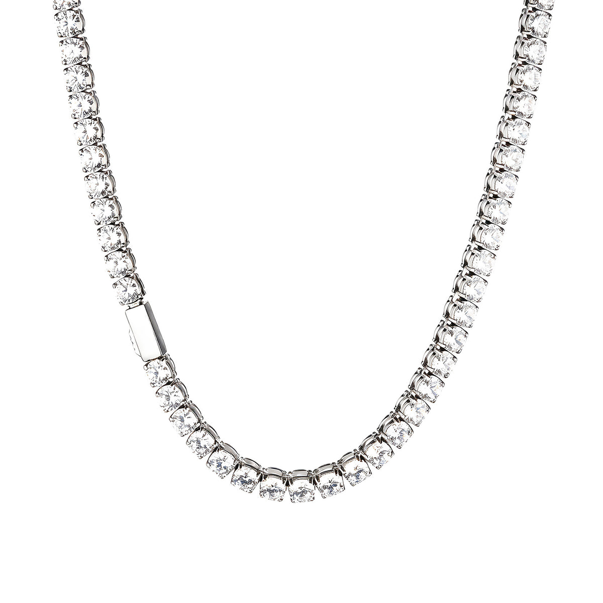 316 Stainless Steel Tennis Necklace with Zirconia