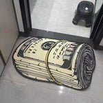 Cartoon Currency Faux Cashmere Rug | lifestyle in use