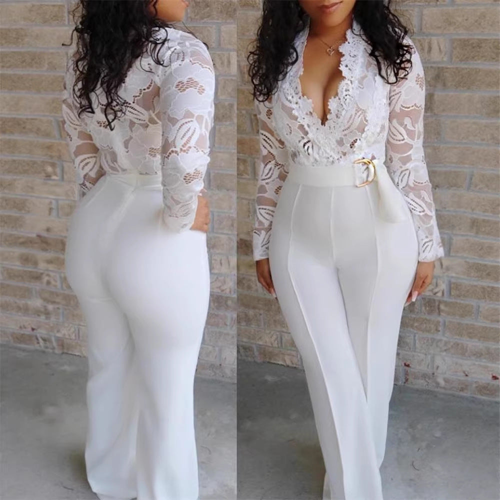 Seamless jumpsuit pants | side profile detail close up