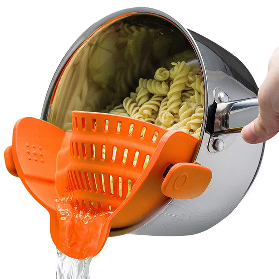 Clip-On Silicone Pot Strainer with Pour Spout, 7 Colors