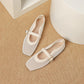 Breathable Mesh Ballet Flat Sandals with Buckle