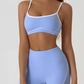 High waisted activewear shorts with a wide bonded waistband and a curved seam down each leg
