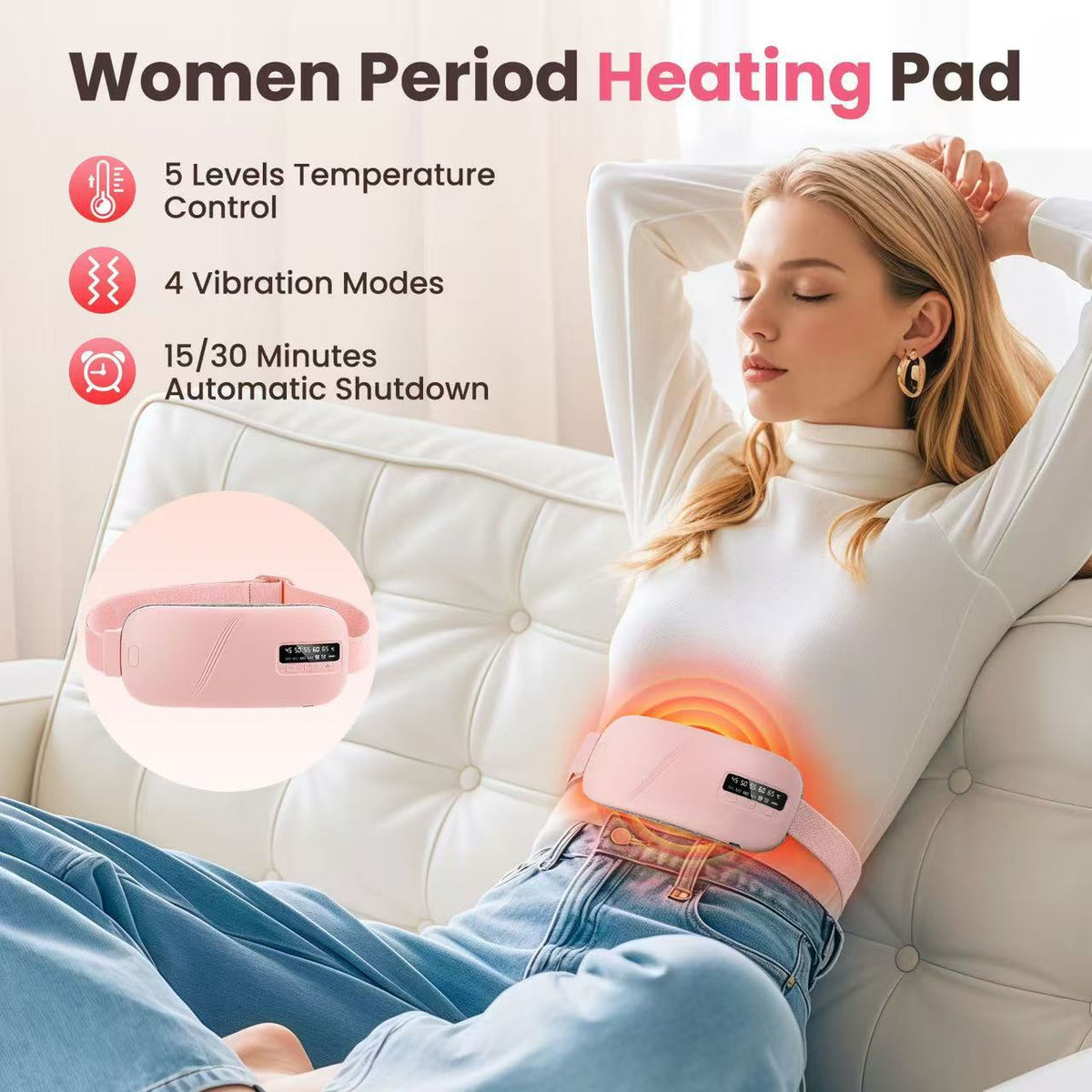 Heated massage belt