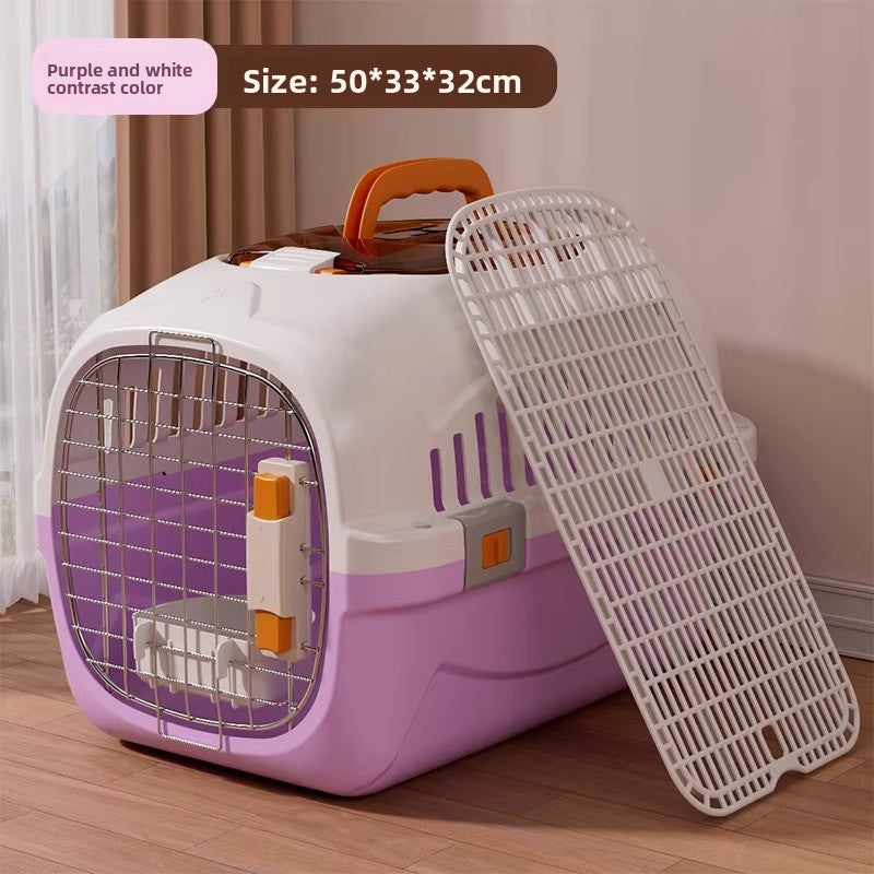 Colour range of the hard plastic pet travel crate with white tops