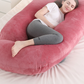 J-shaped pregnant woman pillow support