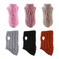 Cable knit dog sweater laid flat showing the ribbed turtleneck, cuffs, and hem