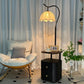 Vintage Style Floor Lamp with Side Table