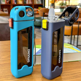 Square Slim Sports Water Bottle with Straw
