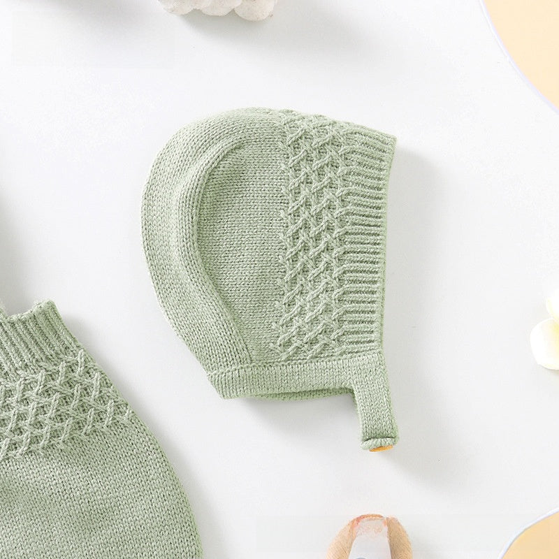 Infant Sleeveless Romper with Detachable Hood