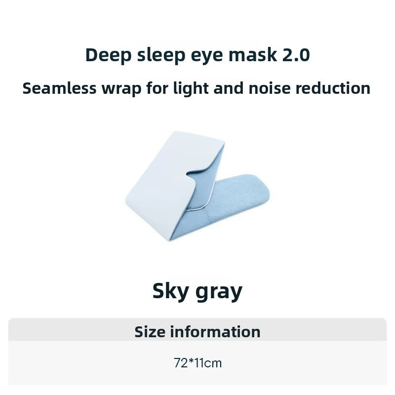 Reversible ice silk eye mask showing the smooth satiny and soft brushed sides