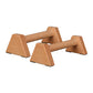 Pair of four sided beech push up bars on white, turned dowel grip between blocks