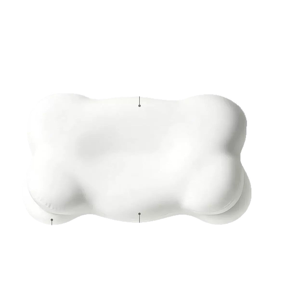 Butterfly memory foam support pillow, front view showing center dip and wings