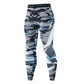 Mens quick dry printed compression legging printed edge to edge in a digital pattern