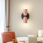 Close up of the bedside lamp touch control and LED head detail