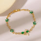 Zircon Gold Plated Leaf Design