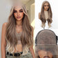 Shade code 1120-5, rooted ombre wig melting from ash brown roots into pale blonde wavy ends
