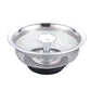 Woven stainless steel sink drain strainer with plum blossom knob and black rubber base