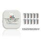 White mini thermal printer shown with thermal paper and self adhesive label rolls