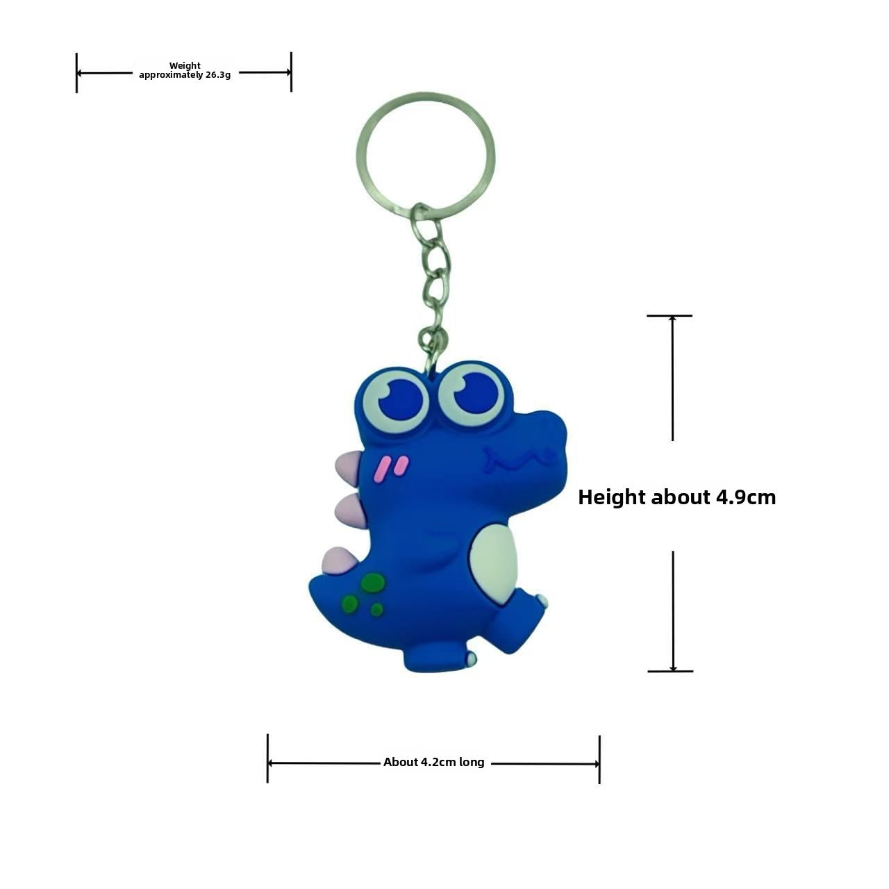 Close up of the cartoon dinosaur charm flat printed color finish