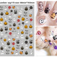 Halloween nail art stickers with witches, cats and crescent moon designs