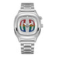 Retro Dual Display Quartz Watch | macro material texture detail