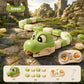 Beige remote control magnetic snake toy with big cartoon eyes on paved ground