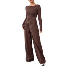 Women's Long Sleeve Top and Wide Leg Pants Two Piece Set