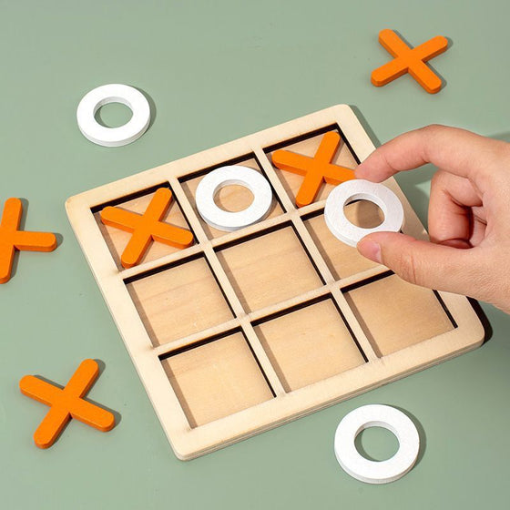 Wooden Tic Tac Toe Board Game for Kids