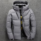 Light gray men's quilted hooded puffer jacket, variant photo for size 5XL